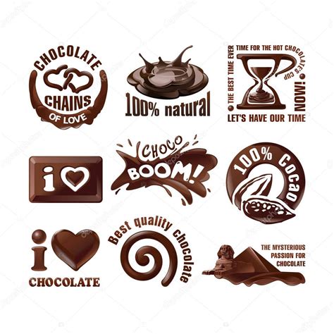 Set Vector Chocolate Logos And Labels Stock Vector By Vectorpocket