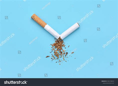 Broken Cigarette Scattered Tobacco Quit Smoking Stock Photo 1962198253