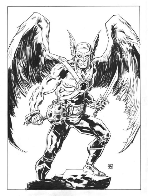 Hawkman Original Comic Art Drawing Dean Kotz Justice League Jla