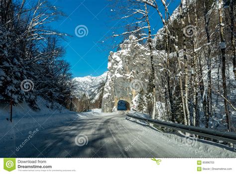 Tunnel In Mountains Stock Image Image Of Sunny Forest 85996703