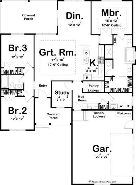 Modern Farmhouse Ranch Plan Trenton Porch House Plans Open Concept Floor Plans Ranch