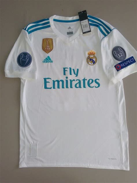 The real madrid squad that won the 2018 champions league have hand signed this stunning jersey. Oferta!! Jersey Real Madrid 2017-18 Home Champions League ...