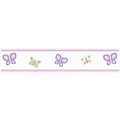 butterfly pink  purple wallpaper border