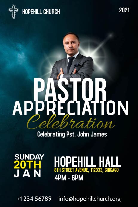 Pastor Appreciation Celebration Poster Template Postermywall