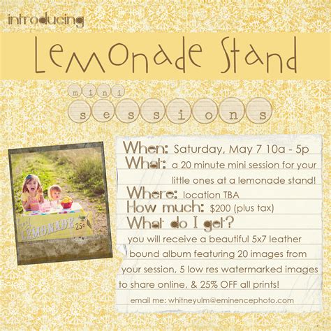 eminence photography introducing lemonade stand mini sessions