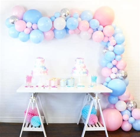 Gender Reveal Balloon Garland Kit In Shades Of Pink And Blue Etsy In 2020 Balloon Garland