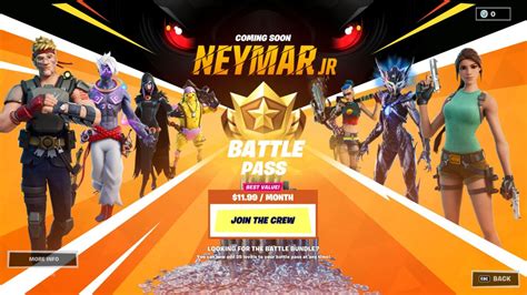 Fortnite Chapter Season Battle Pass Skins Lara Croft Neymar More