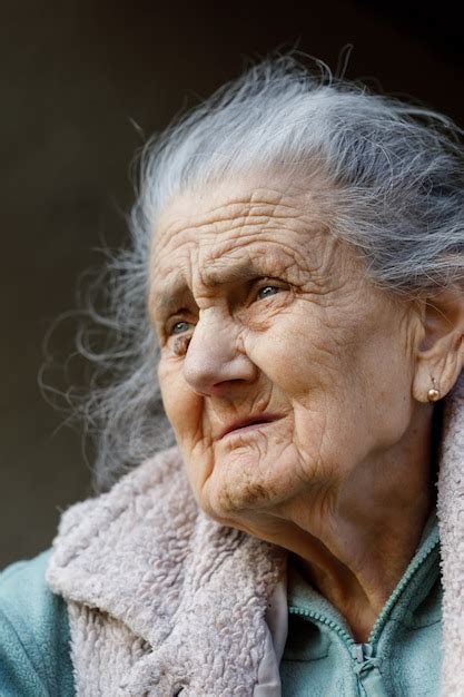 premium photo portrait of a very old wrinkled woman