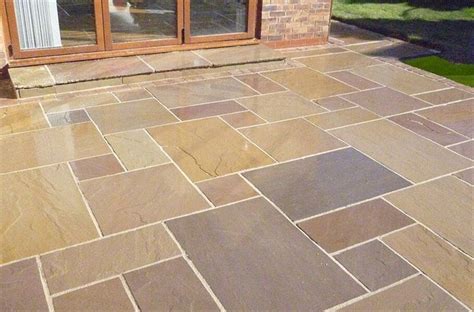 Indian Sandstone Multi Buff Mixed Sized Leftover Slabs Approx 8 Sq