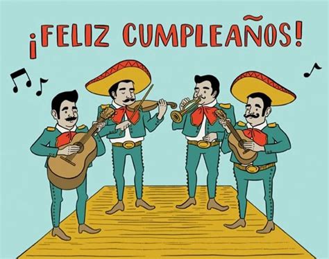 Feliz Cumpleanos Tarjeta De Cumpleaños Ilustración De La Etsy Mexican