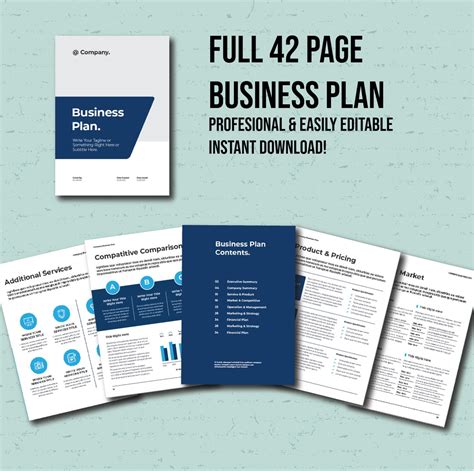 Full Business Plan Template Pages Easily Editable Etsy