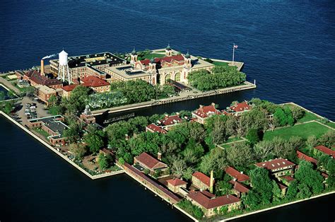 New York Ny Aerial Of Ellis Island Photograph By Panoramic Images Pixels