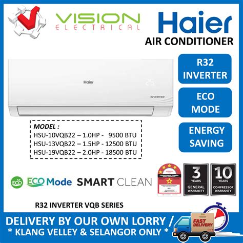 Haier Hp Hp Hp R Inverter Air Conditioner Hsu Vqb