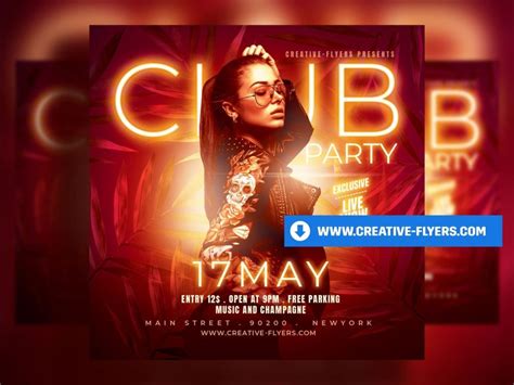 Club Flyer Template Psd To Customize Creative Flyers Within Free