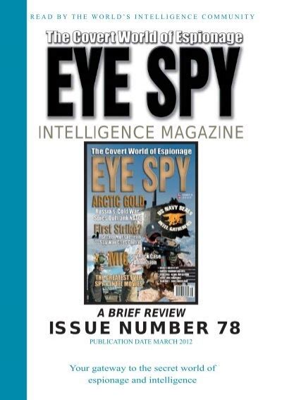 Intelligence Magazine Issue Number 78 Eye Spy