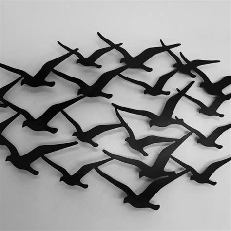 flock of birds flying birds metal wall art metal wall etsy uk