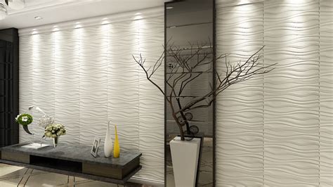 Pvc Wave Board Textured 3d Wall Panels White Wave 12 Tiles 32 Sf