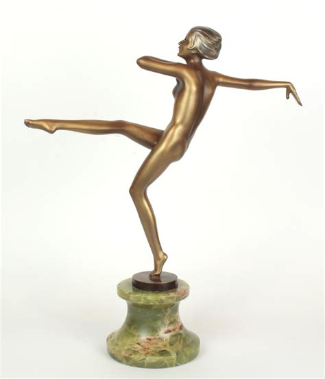 Art Deco Bronze And Onyx Sculpture By Josef Lorenzl 1930s For Sale At Pamono