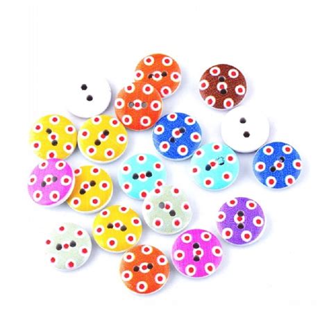 Multicolor Round Painted Button Connect4sale