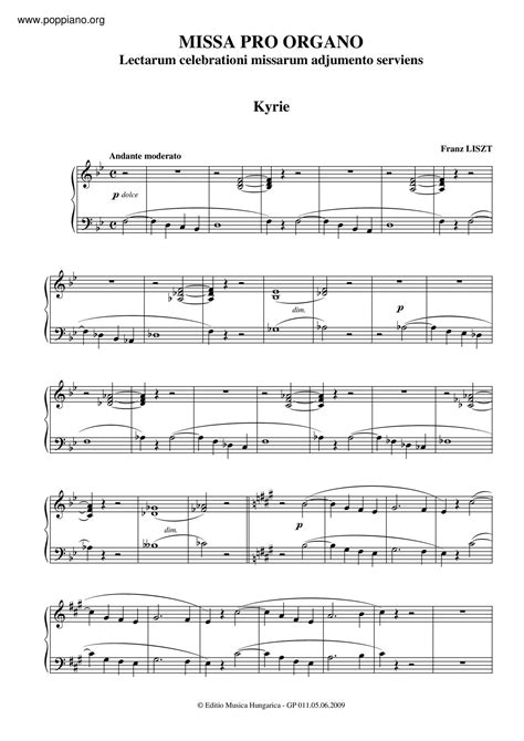 Liszt Missa Pro Organo Lectarum Celebrationi Missarum Adjumento