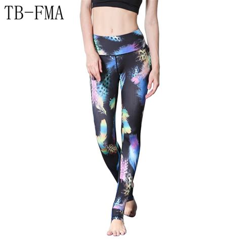 Flower Printed Fitness Leggings Women Gym Tights High Waist Yoga Pant