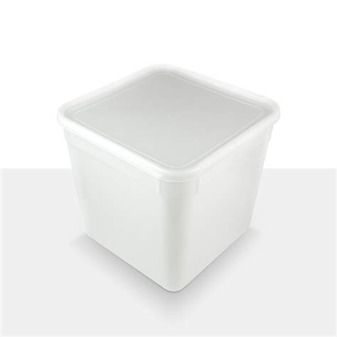 10 Litre Square Ice Cream Container And Lid 40 Units Parkers Packaging