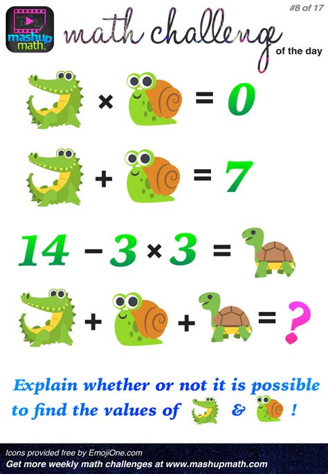 This lesson involves a range of mathematical practices from the standards, with emphasis on: Are You Ready for 17 Awesome New Math Challenges? — Mashup ...