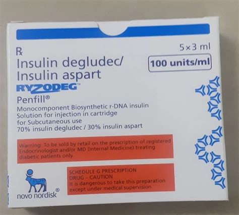 Ryzodeg Insulin Degludec And Insulin Aspart 100uml 3 Ml At Rs 1700