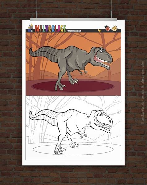 Drucke Selbst Gratis Malvorlage Ausmalbild Dinosaurier T Rex