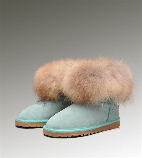 ugg fox fur mini boots 5854 emerald [ugg 124] cad155 74 uggs canada on sale ugg outlet store