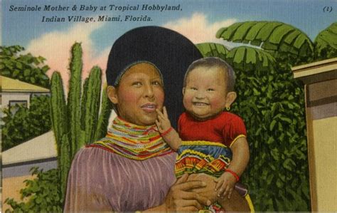 Florida Memory Seminole Mother And Baby At Tropical Hobbyland