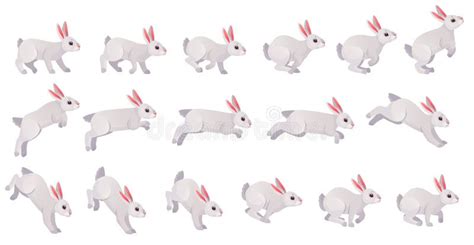 Rabbit Animation Bunny Jump Or Animated Running Motion Cycle For 2d
