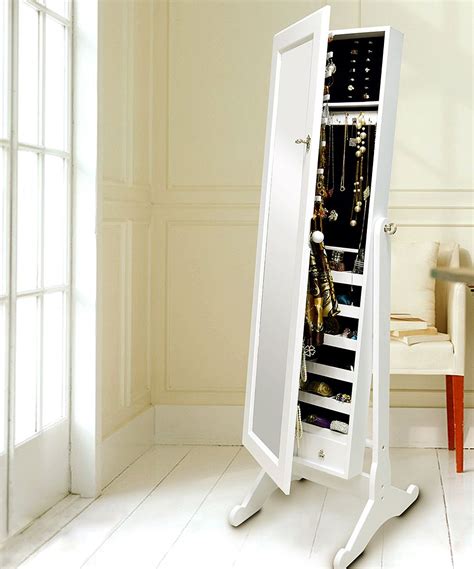 White Classic Floor Standing Jewelry Cabinet Zulily Classic Floors
