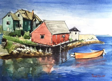 Nova Scotia Painting Canadian Watercolor Painting Etsy Nova Scotia