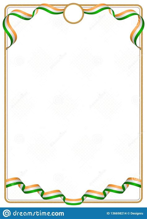 Frame And Border Of India Colors Flag Stock Vector Illustration Of