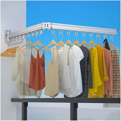 Wall Mounted Clothes Drying Hanger Retractable Clothes Aluminium Fold