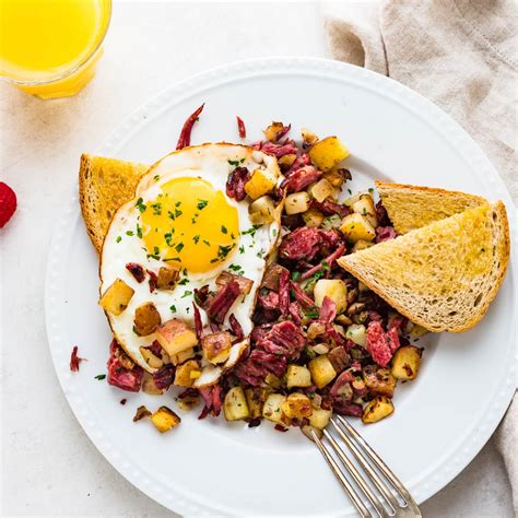 Traditional Corned Beef Hash And Eggs Garlic And Zest