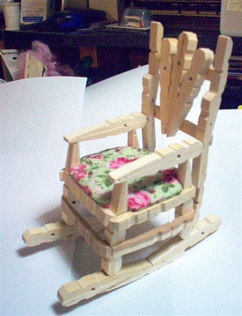 Rocking Chair Made From Clothespins Wooden Clothespin Crafts