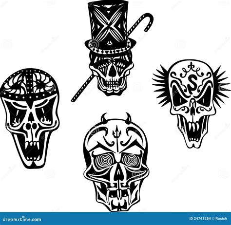 Stylized Skulls Stock Vector Illustration Of Deadman 24741254
