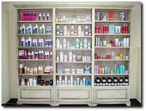 Product Display Hair Salon Interior Salons Shelves