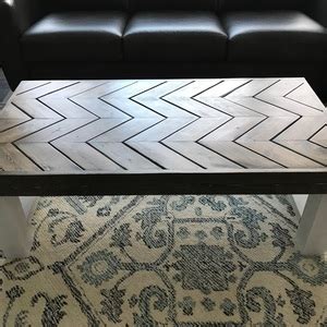 Glue the boards to the sides of your coffee table top so that they are flush with the top. 2x4 Chevron Coffee Table - RYOBI Nation Projects