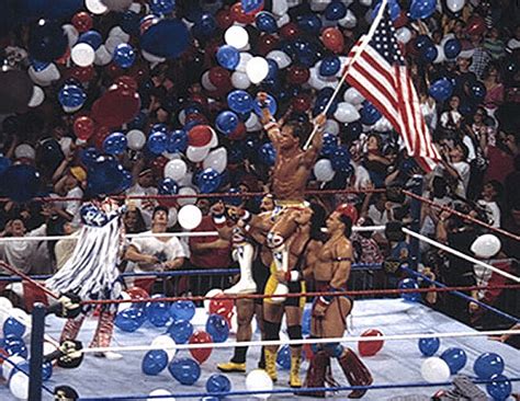 He heaved randy savage over the top rope to win the 1993 royal rumble match. My 1-2-3 Cents : Patriotic Lex Luger was a dud