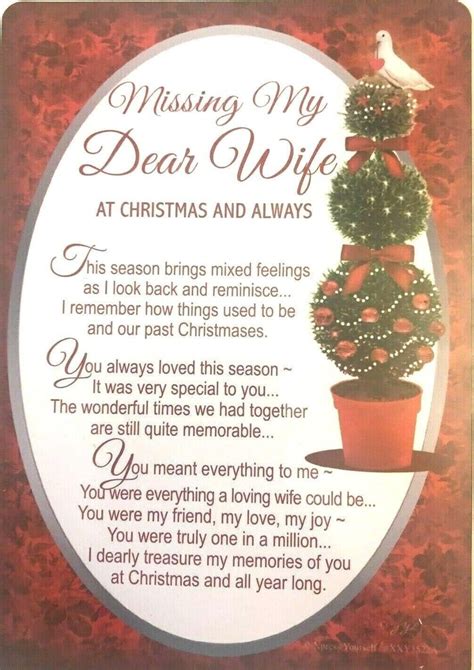 Graveside Memorial Card Missing My Dear Wife At Christmas Etsy