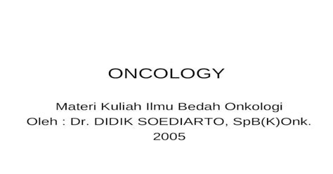 Basic Oncology Ppt Powerpoint