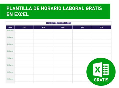 Plantilla De Excel De Horario De Trabajo Descarga Gratuita De Plantilla