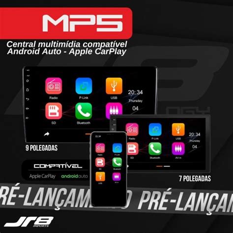 jr8 imports lança central multimídia mp5 com conexão com android auto e apple carplay portal
