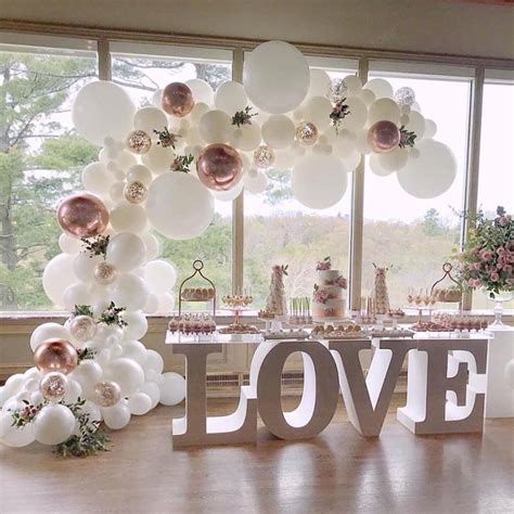 White Balloon Garland Kit Gold Ballon Blanc Balloon Arch Etsy Wedding Balloon Decorations