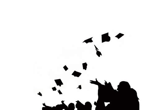 Silhouette Of Graduate Students Throw Mortarboards In University