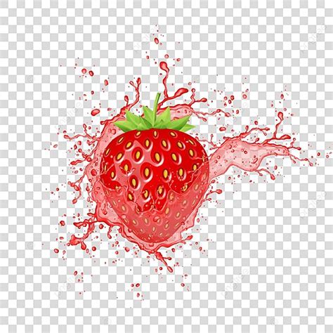 Strawberry Leaves Strawberry Juice Map Background White Background