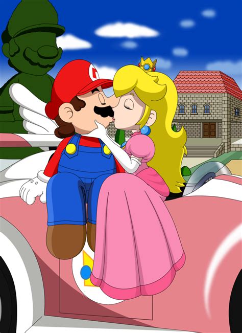 Mario And Peachs Kiss By Lyndonpatrick On Deviantart Mario And Princess Peach Mario Super